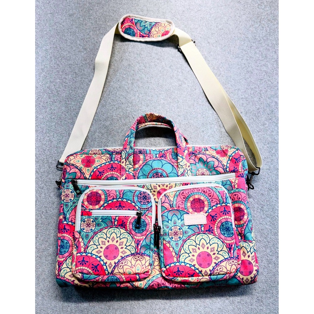 Canvaslove Laptop Bag Multicolor Mandala Paisley Messenger Shoulder Computer